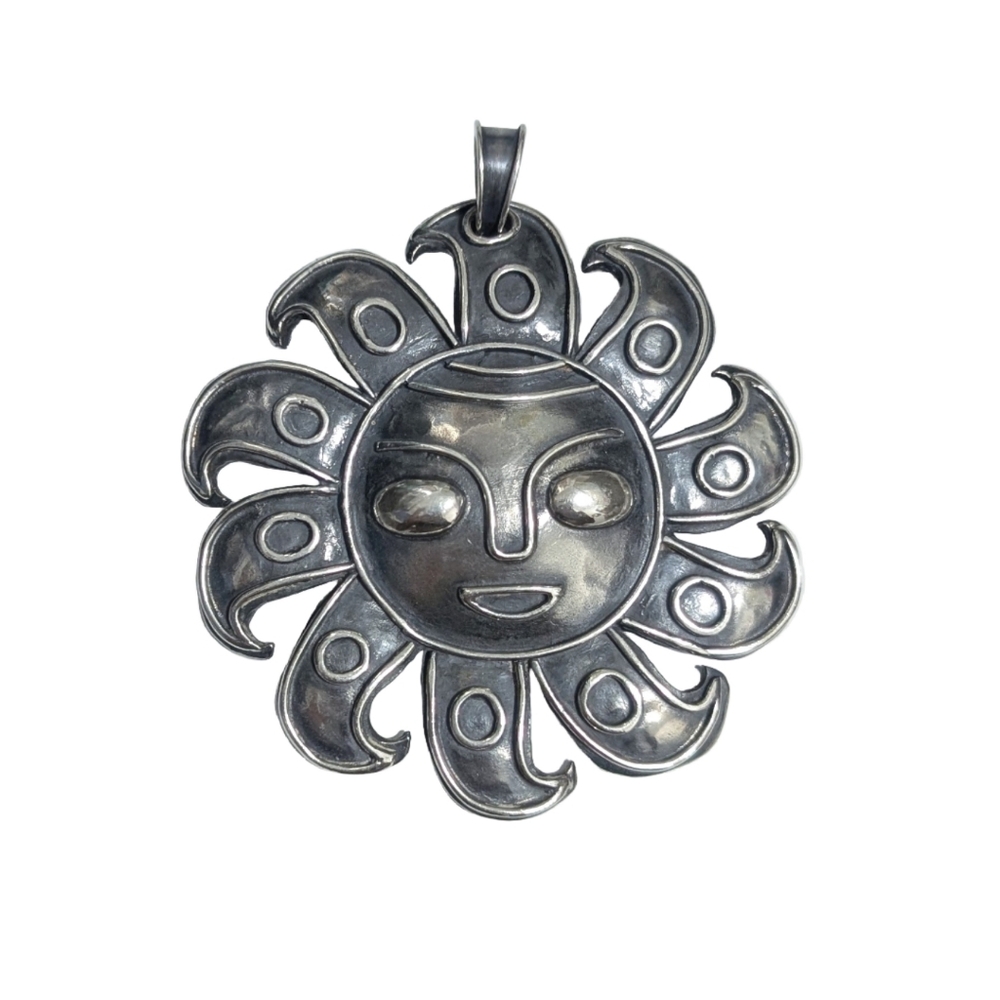 James Avery Cara Del Sol Pendant Retired Large Sterling Silver 925 Sun Face